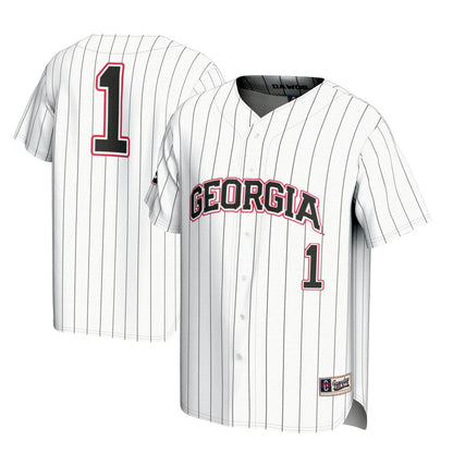 Gameday Greats 1 White Georgia Bulldogs Lightweight Baseball Jersey - retro stitched baseball jersey for Gameday Greats fans