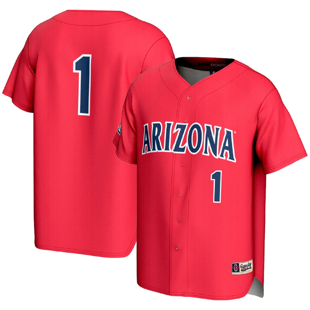 Gameday Greats 1 Red Arizona Wildcats Lightweight Baseball Fashion Jersey - retro stitched baseball jersey for Gameday Greats fans