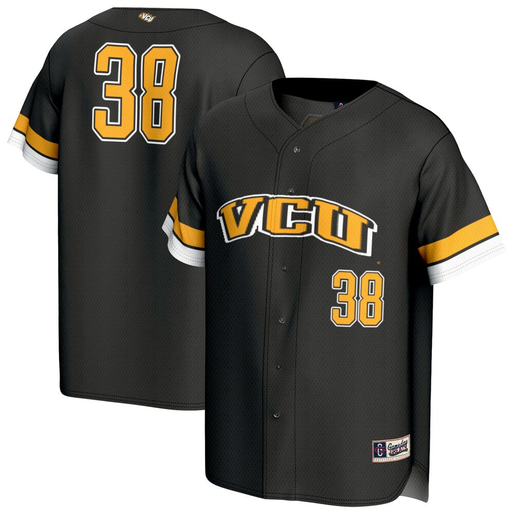 Gameday Greats 38 Black Vcu Rams Lightweight Collegiate Baseball Fashion Jersey - retro stitched baseball jersey for Gameday Greats fans