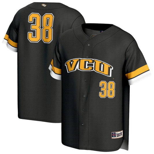 Gameday Greats 38 Black Vcu Rams Lightweight Collegiate Baseball Fashion Jersey - retro stitched baseball jersey for Gameday Greats fans