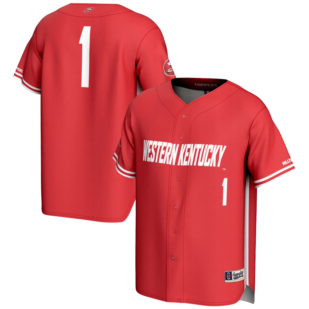 Gameday Greats 1 Red Western Kentucky Hilltoppers Lightweight Baseball Jersey - retro stitched baseball jersey for Gameday Greats fans