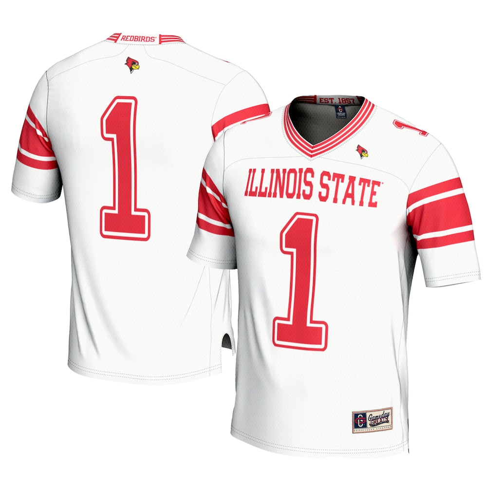 Gameday Greats 1 White Illinois State Redbirds Football Jersey - retro stitched football jersey for Gameday Greats fans