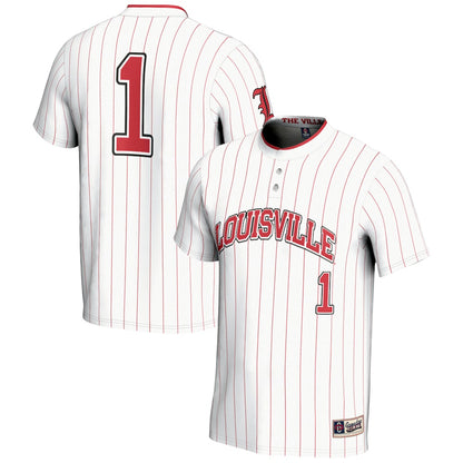 Gameday Greats 1 White Louisville Cardinals Lightweight Softball Jersey - retro stitched jersey jersey for Gameday Greats fans