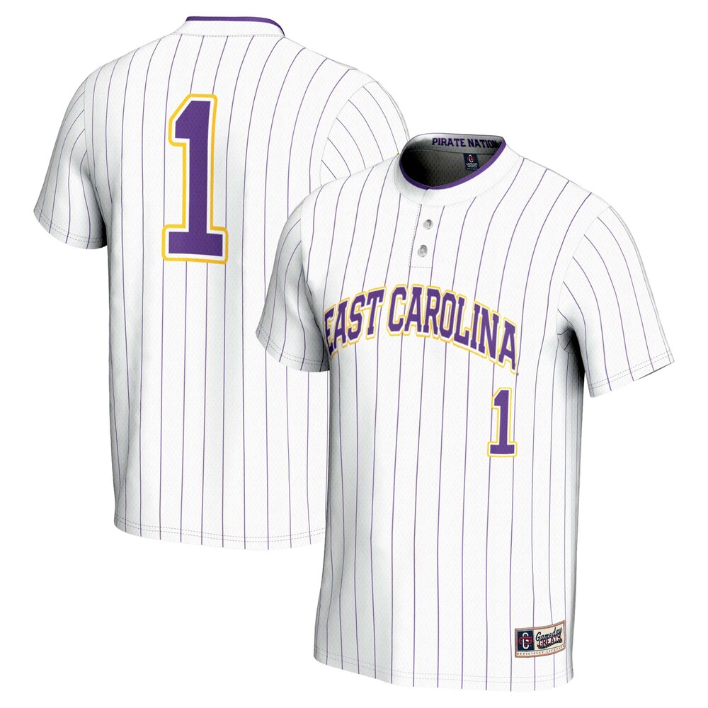 Gameday Greats 1 White Ecu Pirates Lightweight Softball Jersey - retro stitched jersey jersey for Gameday Greats fans