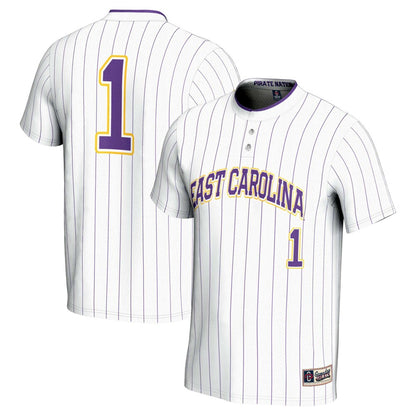 Gameday Greats 1 White Ecu Pirates Lightweight Softball Jersey - retro stitched jersey jersey for Gameday Greats fans