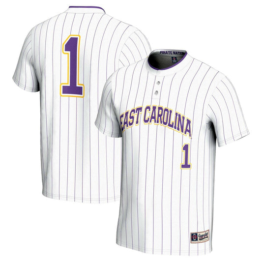 Gameday Greats 1 White Ecu Pirates Lightweight Softball Jersey - retro stitched jersey jersey for Gameday Greats fans