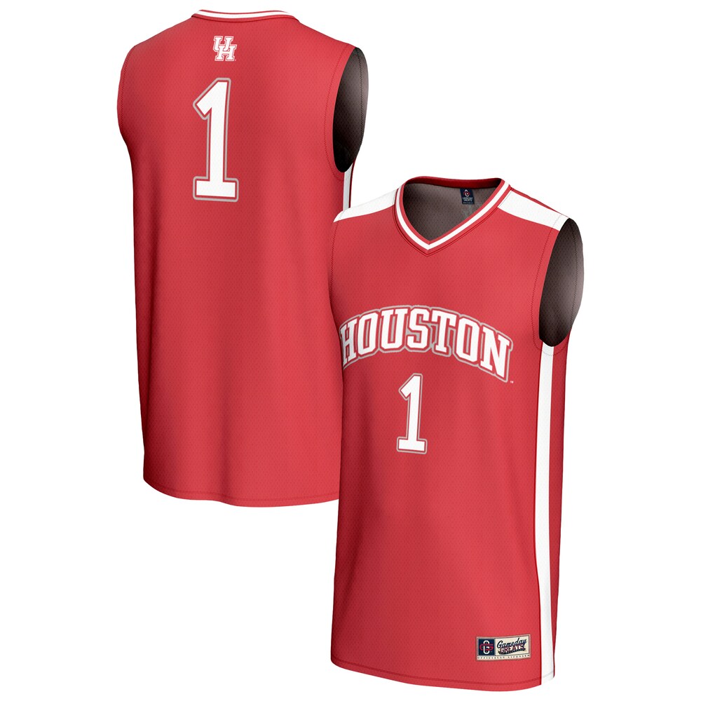 Gameday Greats 1 Red Houston Cougars Lightweight Basketball Fashion Jersey - retro stitched basketball jersey for Gameday Greats fans