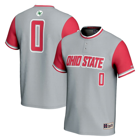 Gameday Greats 0 Gray Ohio State Buckeyes Lightweight Softball Jersey - retro stitched jersey jersey for Gameday Greats fans