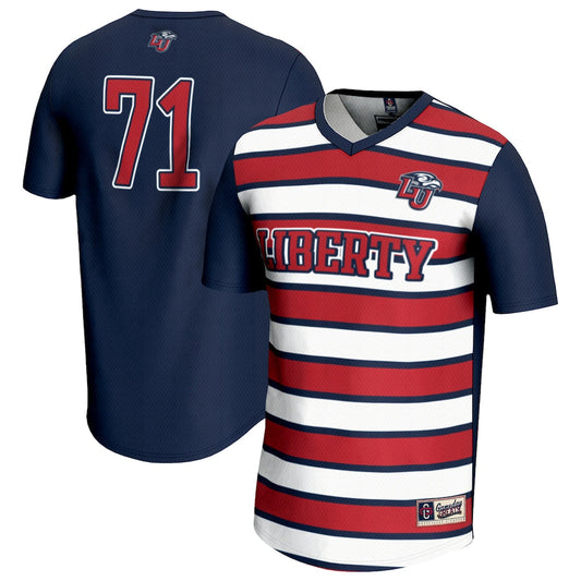 Gameday Greats 71 Navy Liberty Flames Lightweight Soccer Fashion Jersey - retro stitched jersey jersey for Gameday Greats fans