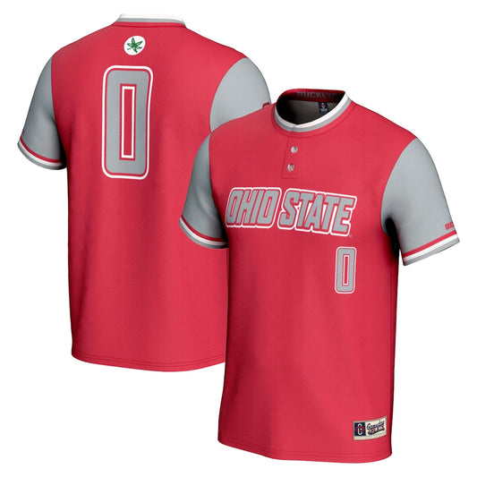 Gameday Greats 0 Scarlet Ohio State Buckeyes Lightweight Softball Jersey - retro stitched jersey jersey for Gameday Greats fans