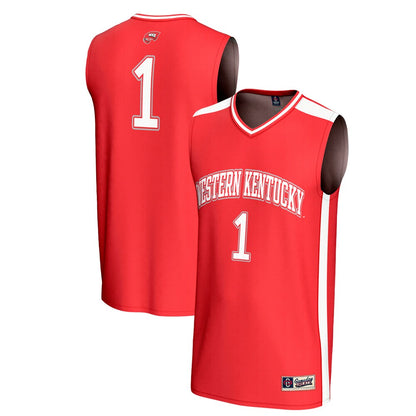 Gameday Greats 1 Red Western Kentucky Hilltoppers Lightweight Collegiate Basketball Fashion Jersey - retro stitched basketball jersey for Gameday Greats fans