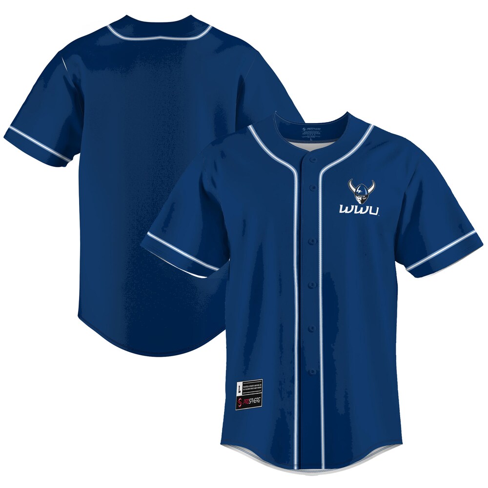 Gameday Greats Blue Western Washington Vikings Lightweight Baseball Jersey - retro stitched baseball jersey for Gameday Greats fans