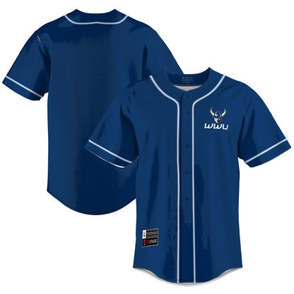 Gameday Greats Blue Western Washington Vikings Lightweight Baseball Jersey - retro stitched baseball jersey for Gameday Greats fans