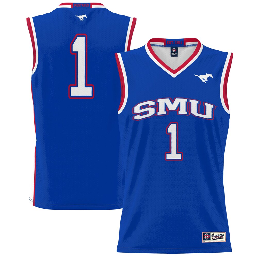 Gameday Greats 1 Royal Smu Mustangs Lightweight Basketball Jersey - retro stitched basketball jersey for Gameday Greats fans
