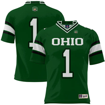 Gameday Greats 1 Green Ohio Bobcats Football Jersey - retro stitched football jersey for Gameday Greats fans