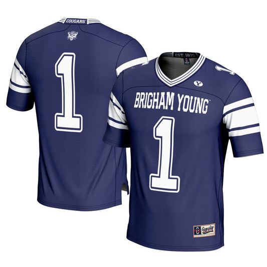Gameday Greats 1 Navy Byu Cougars Football Jersey - retro stitched football jersey for Gameday Greats fans