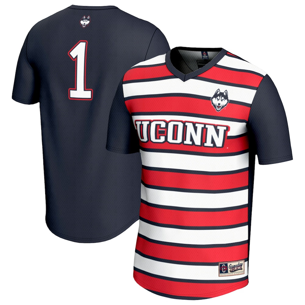 Gameday Greats 1 Navy Uconn Huskies Lightweight Soccer Fashion Jersey - retro stitched jersey jersey for Gameday Greats fans