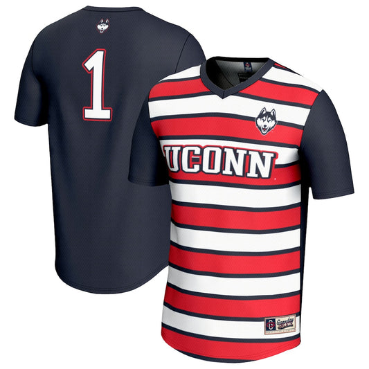 Gameday Greats 1 Navy Uconn Huskies Lightweight Soccer Fashion Jersey - retro stitched jersey jersey for Gameday Greats fans