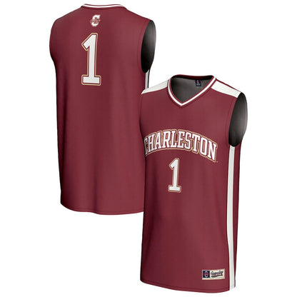 Gameday Greats 1 Maroon Charleston Cougars Lightweight Collegiate Basketball Fashion Jersey - retro stitched basketball jersey for Gameday Greats fans