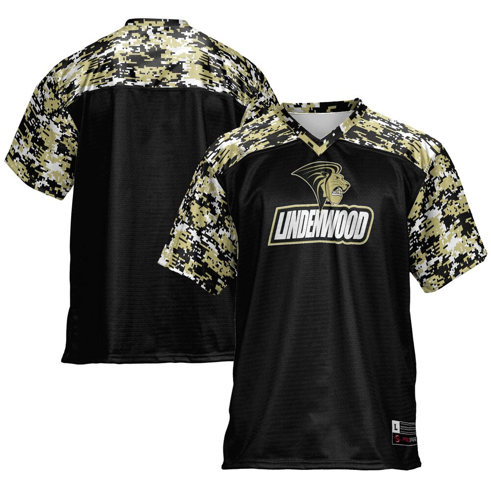 Gameday Greats Black Lindenwood Lions Football Jersey - retro stitched football jersey for Gameday Greats fans