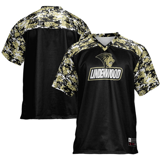 Gameday Greats Black Lindenwood Lions Football Jersey - retro stitched football jersey for Gameday Greats fans