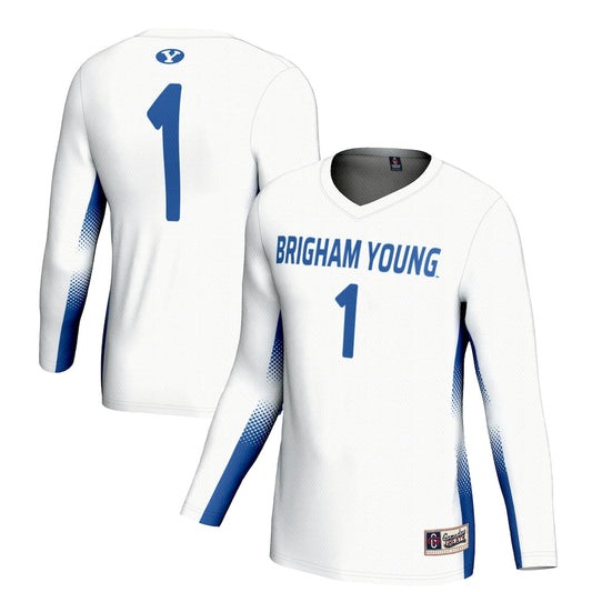 Gameday Greats 1 White Byu Cougars Lightweight Volleyball Jersey - retro stitched jersey jersey for Gameday Greats fans