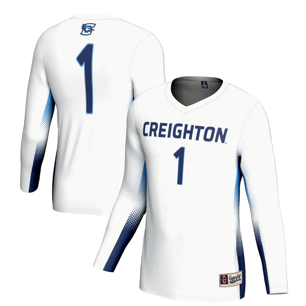 Gameday Greats 1 White Creighton Bluejays Lightweight Volleyball Jersey - retro stitched jersey jersey for Gameday Greats fans