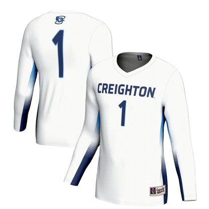 Gameday Greats 1 White Creighton Bluejays Lightweight Volleyball Jersey - retro stitched jersey jersey for Gameday Greats fans