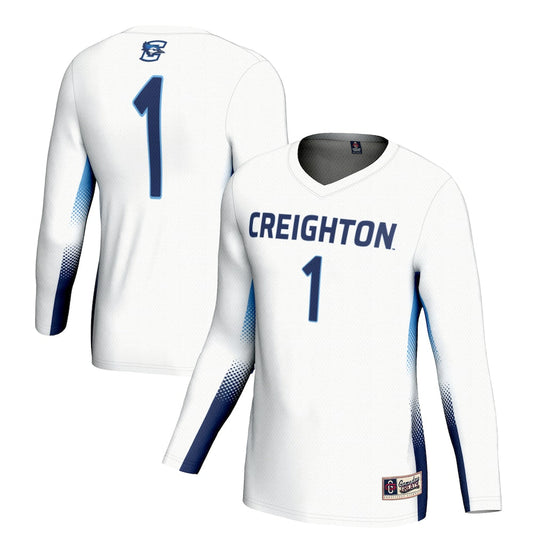 Gameday Greats 1 White Creighton Bluejays Lightweight Volleyball Jersey - retro stitched jersey jersey for Gameday Greats fans