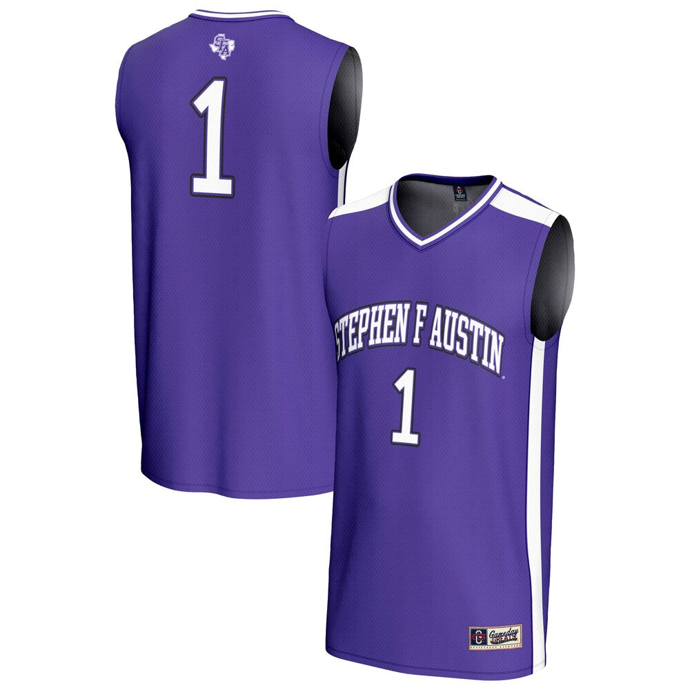 Gameday Greats 1 Purple Stephen F Austin Lumberjacks Lightweight Basketball Fashion Jersey - retro stitched basketball jersey for Gameday Greats fans