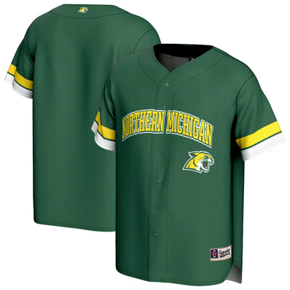 Gameday Greats Green Northern Michigan Wildcats Spirit Baseball Jersey - retro stitched baseball jersey for Gameday Greats fans