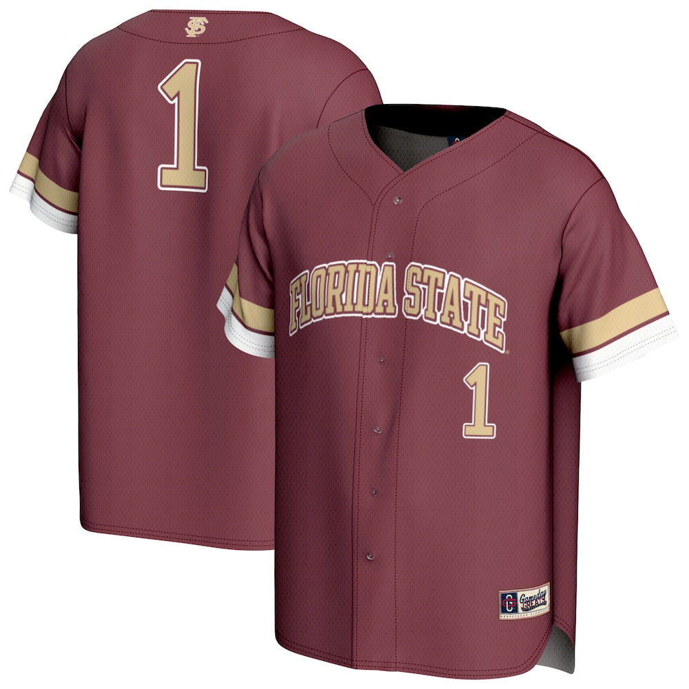 Gameday Greats 1 Garnet Florida State Seminoles Lightweight Collegiate Baseball Fashion Jersey - retro stitched baseball jersey for Gameday Greats fans