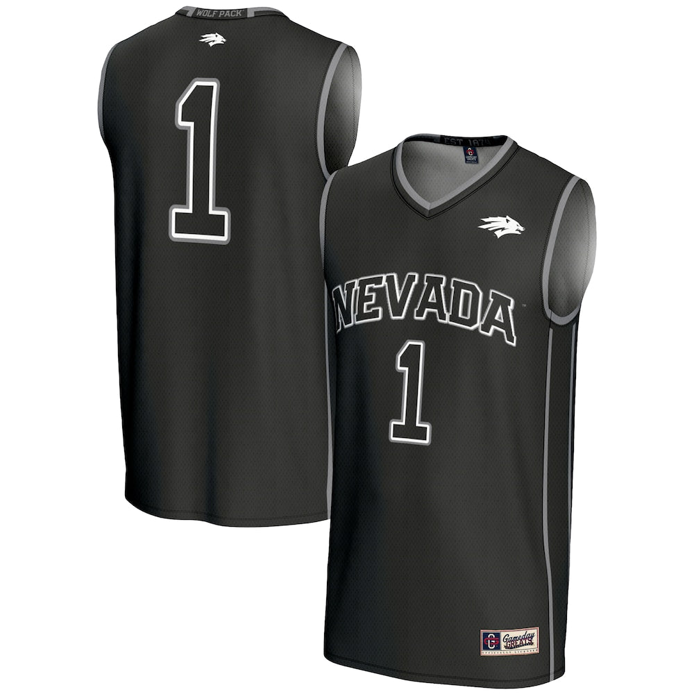 Male Gameday Greats 1 Black Nevada Wolf Pack Lightweight Basketball Jersey - retro stitched basketball jersey for Male Gameday fans