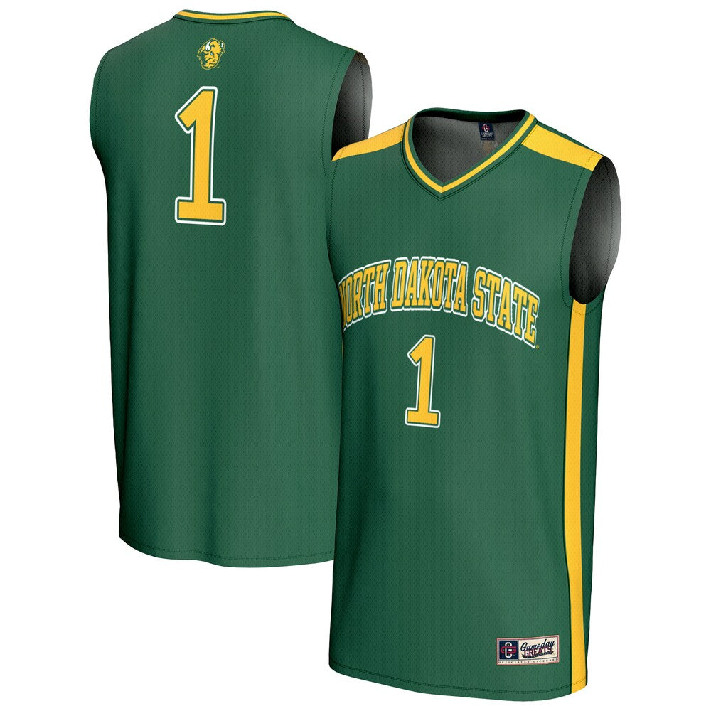 Gameday Greats 1 Green Ndsu Bison Lightweight Basketball Fashion Jersey - retro stitched basketball jersey for Gameday Greats fans