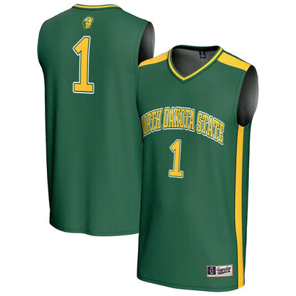Gameday Greats 1 Green Ndsu Bison Lightweight Basketball Fashion Jersey - retro stitched basketball jersey for Gameday Greats fans