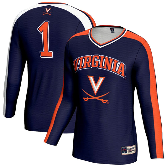 Gameday Greats Navy Virginia Cavaliers 1 Lightweight Volleyball Fashion Jersey - retro stitched jersey jersey for Gameday Greats fans