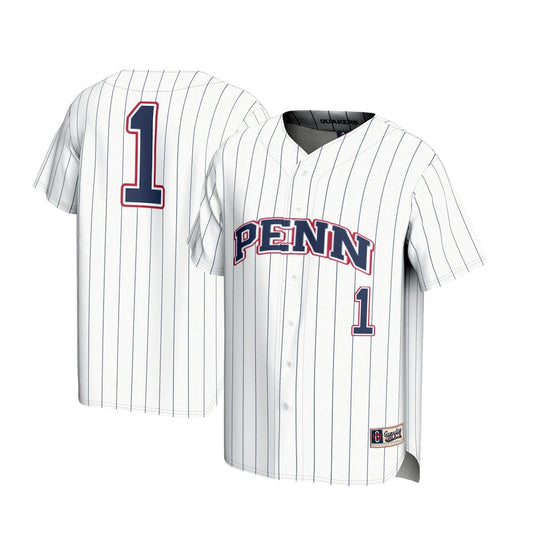 Gameday Greats 1 White Pennsylvania Quakers Lightweight Baseball Jersey - retro stitched baseball jersey for Gameday Greats fans
