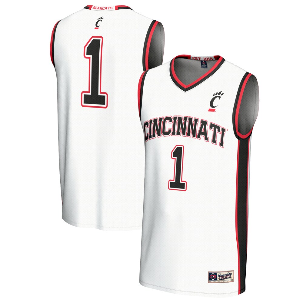 Gameday Greats 1 White Cincinnati Bearcats Lightweight Basketball Fashion Jersey - retro stitched basketball jersey for Gameday Greats fans