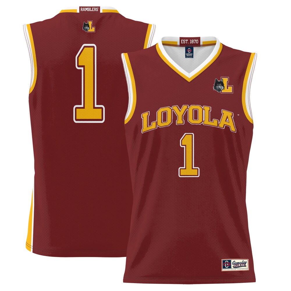 Gameday Greats 1 Maroon Loyola Chicago Ramblers Lightweight Basketball Jersey - retro stitched basketball jersey for Gameday Greats fans