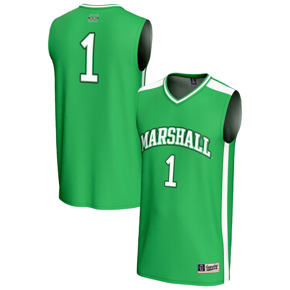 Gameday Greats 1 Kelly Green Marshall Thundering Herd Lightweight Collegiate Basketball Fashion Jersey - retro stitched basketball jersey for Gameday Greats fans
