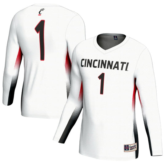 Gameday Greats 1 White Cincinnati Bearcats Lightweight Volleyball Fashion Jersey - retro stitched jersey jersey for Gameday Greats fans