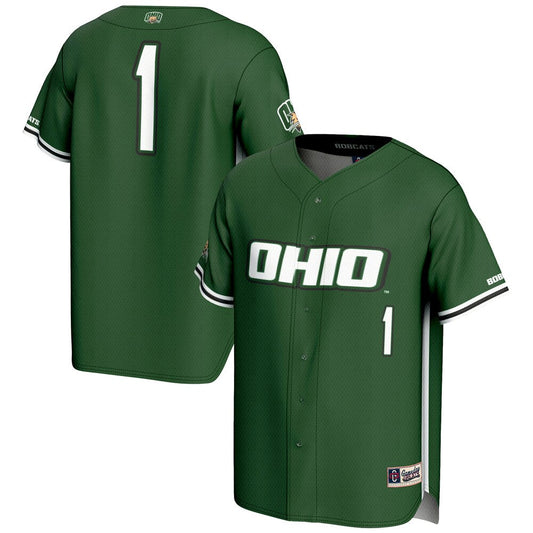 Gameday Greats 1 Green Ohio Bobcats Lightweight Baseball Fashion Jersey - retro stitched baseball jersey for Gameday Greats fans