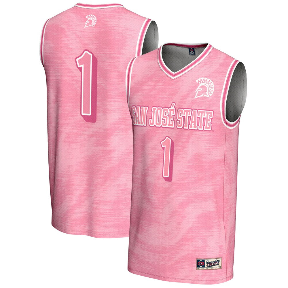 Gameday Greats 1 Pink San Jose State Spartans Lightweight Basketball Jersey - retro stitched basketball jersey for Gameday Greats fans