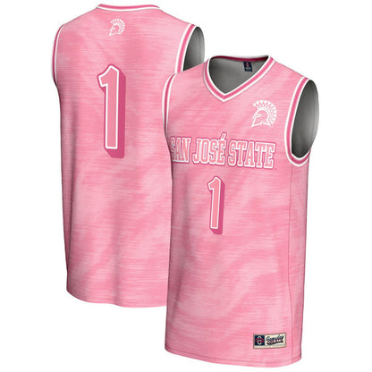 Gameday Greats 1 Pink San Jose State Spartans Lightweight Basketball Jersey - retro stitched basketball jersey for Gameday Greats fans