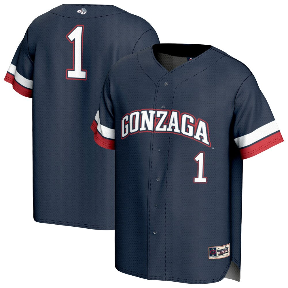 Gameday Greats 1 Navy Gonzaga Bulldogs Collegiate Baseball Fashion Jersey - retro stitched baseball jersey for Gameday Greats fans