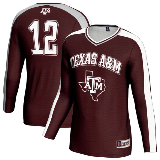 Gameday Greats Maroon Texas Am Aggies 12 Lightweight Volleyball Fashion Jersey - retro stitched jersey jersey for Gameday Greats fans