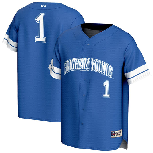 Gameday Greats 1 Royal Byu Cougars Lightweight Collegiate Baseball Fashion Jersey - retro stitched baseball jersey for Gameday Greats fans