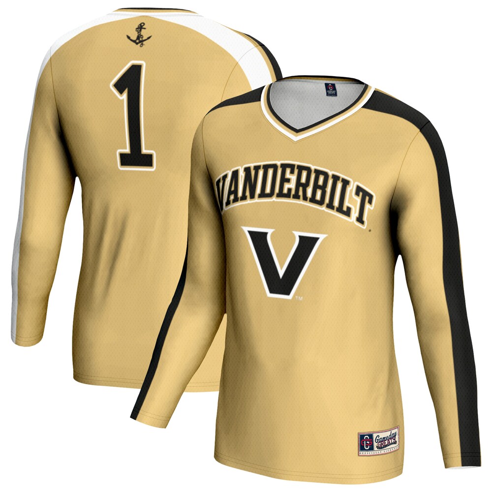 Gameday Greats Gold Vanderbilt Commodores Volleyball Lightweight Fashion Jersey - retro stitched jersey jersey for Gameday Greats fans