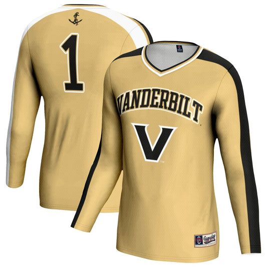 Gameday Greats Gold Vanderbilt Commodores Volleyball Lightweight Fashion Jersey - retro stitched jersey jersey for Gameday Greats fans