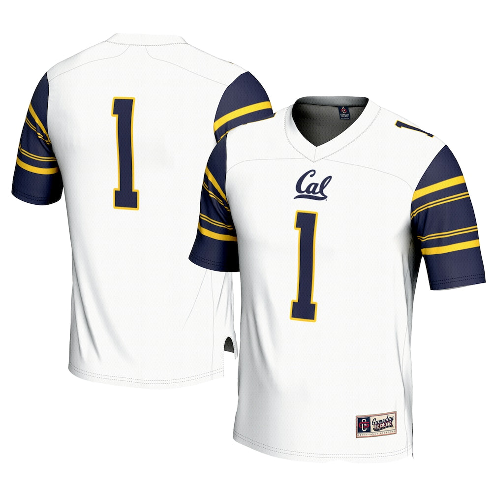 Gameday Greats 1 White Cal Bears Football Jersey - retro stitched football jersey for Gameday Greats fans